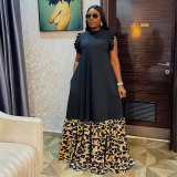 Plus Size Printed Splice Maxi Dress NY-10292