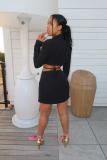 Fashion Casual Suit Collar Hollow Mini Dress BS-1320