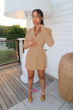 Fashion Casual Suit Collar Hollow Mini Dress BS-1320