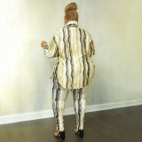Plus Size Fashion Print Top And Pants Two Piece Set NNWF-7700