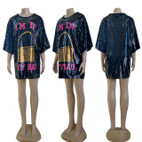 Fashion Sequin 3/4 Loose Dress GYSF-0017