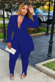 Plus Size Solid Tassel Coat And Pants 2 Piece Sets DAI-8403
