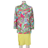 Fashion Print Long Sleeve Blazer Coat ZSD-0508