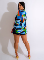 Fashion Print Long Sleeve Blazer Coat ZSD-0508