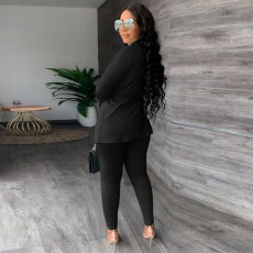 Solid Color Drawstring Blazer And Pant Two Piece Set MA-Y522