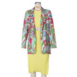 Fashion Print Long Sleeve Blazer Coat ZSD-0508