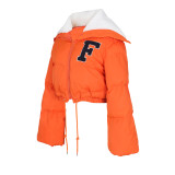 Polar Fleece Letter Embroidery Large Lapel Jacket ZSD-0507