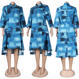 Casual 3/4 Sleeve Print Dress NY-10221