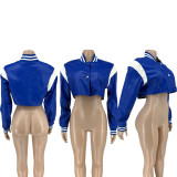 Crop PU Leather Baseball Jacket FNN-8690