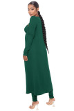 Sexy Solid Sling Jumpsuit+Loose Long Coat Two Piece Set MZ-2769