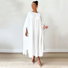 Casual Ruched Irregular Loose Maxi Dress BGN-271