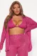 Sexy Solid Sequin Long Sleeve Shirts With Bra ME-8217
