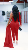 Fashion Solid One Shoulder Sleeve Irregular Jumpsuit YS-S828