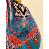Fashion V-neck Dolman Sleeve Print Dress NNWF-10263