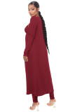 Sexy Solid Sling Jumpsuit+Loose Long Coat Two Piece Set MZ-2769
