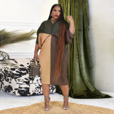Fashion V-neck Dolman Sleeve Print Dress NNWF-10263