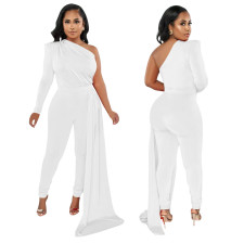 Solid Single Long Sleeve Jumpsuits YF-10301