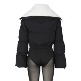 Polar Fleece Letter Embroidery Large Lapel Jacket ZSD-0507