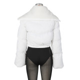 Polar Fleece Letter Embroidery Large Lapel Jacket ZSD-0507