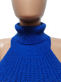 Knit Turtleneck Fake Sleeves Finger Hole Irregular Sweater CM-8639