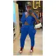 Fashion Solid Color Big Bow-Tie Two Piece Pant Set LP-66508