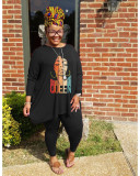 Plus Size Fashion Print Loose Top And Pant 2 Piece Set WAF-7099226