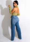 Knit Turtleneck Fake Sleeves Finger Hole Irregular Sweater CM-8639