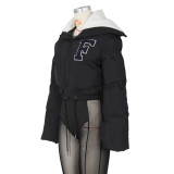 Polar Fleece Letter Embroidery Large Lapel Jacket ZSD-0507