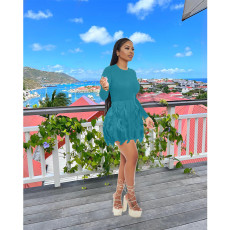 Fashion Solid Color Tassel Slim Mini Dress MDF-5334