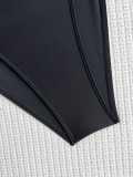 Sexy Solid Hollow Out One-Piece Swimsuit CASF-6494