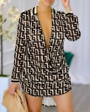 Plus Size Sexy Print Long Sleeve Shirts GSRX-7109