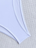 Sexy Bikinis Solid Hollow Out Two Piece Swimsuit CASF-6490
