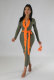 Color Matching Lapel Long Dress(With Waist Belt) XHXF-327