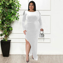 Plus Size Metal Tassel Irregular Dress NNWF-7711