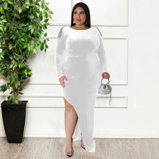 Plus Size Metal Tassel Irregular Dress NNWF-7711