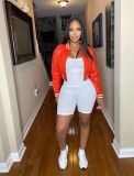 Fashion PU Leather Long Sleeve Baseball Jacket AIL-226