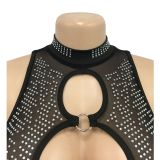 Hot Drilling Mesh See-Through Sleeveless Jumpsuit BY-6017
