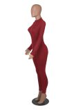 Casual Sports Zipper Long Sleeve Jumpsuit MZ-2764