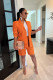 Fashion Solid Long Sleeve Blazer And Shorts Two Piece Set AIL-205