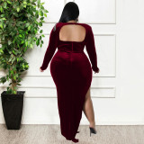 Plus Size Metal Tassel Irregular Dress NNWF-7711