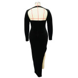 Plus Size Metal Tassel Irregular Dress NNWF-7711