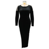 Plus Size Metal Tassel Irregular Dress NNWF-7711