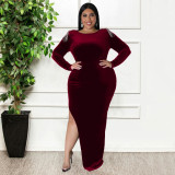 Plus Size Metal Tassel Irregular Dress NNWF-7711