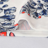 Plus Size Sexy Print Wrap Chest Dress NY-8342