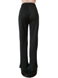Solid Broken Hole Fashion Hollow Out Sports Suit MEM-88463