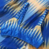 Sexy Printed Swimsuit Beach Cape Coat 3 Piece Set FSXF-F56