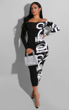 Plus Size Patchwork Print Maxi Dress AIL-073