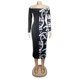 Plus Size Patchwork Print Maxi Dress AIL-073