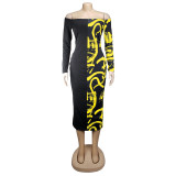 Plus Size Patchwork Print Maxi Dress AIL-073