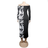 Plus Size Patchwork Print Maxi Dress AIL-073